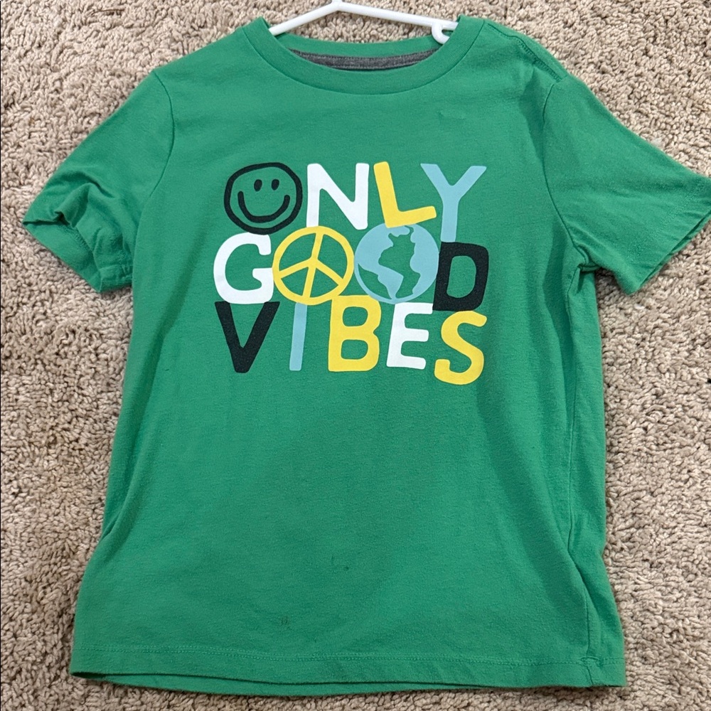 Old Navy Green Tee with Positive Graphic